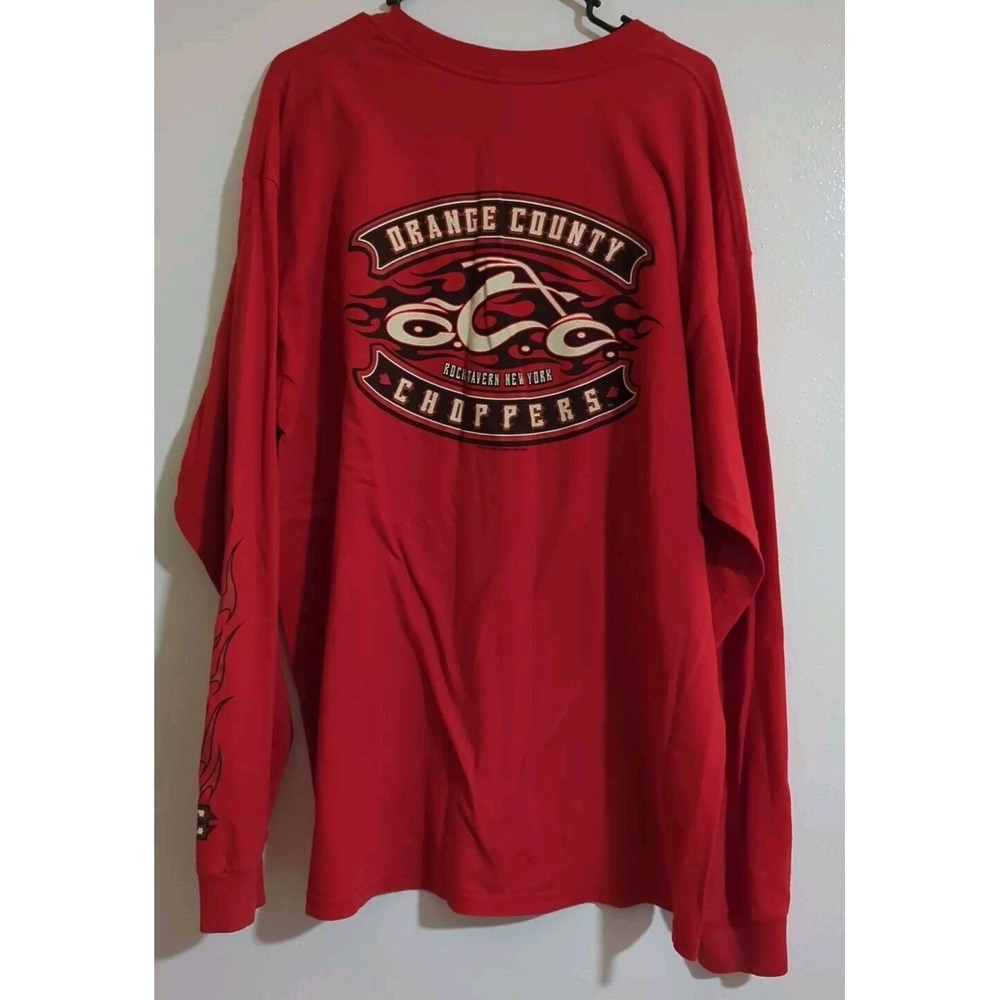 Orange County Choppers Shirt  XL Red Motorcycle Biker Long sleeve Rock Tavern NY